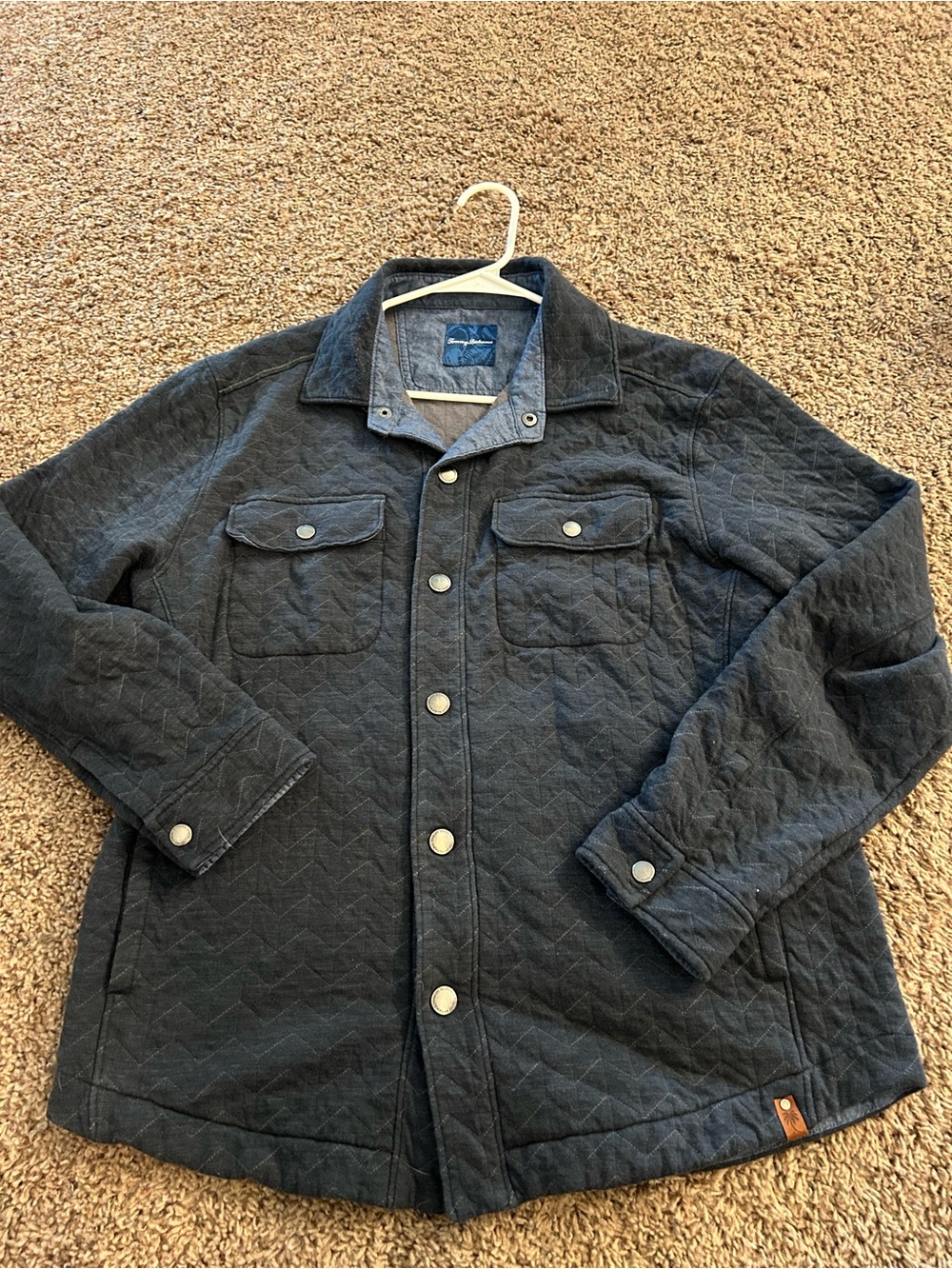 Tommy Bahama Cobble Hill CPO Quilted Snap-Up Shirt Jacket medium
